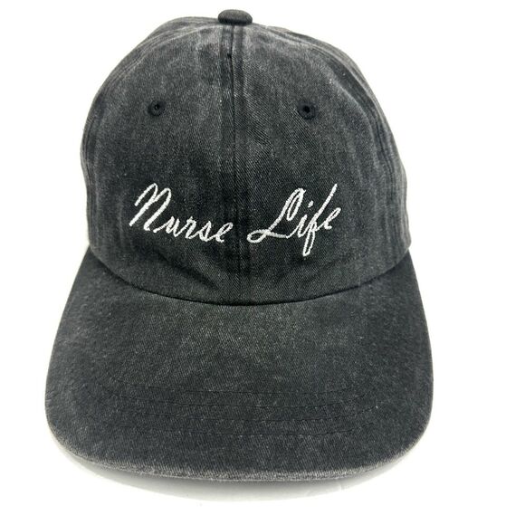 Nurse Life Nissi Caps Denim Grey Washed and White Unisex Adjustable Hat/Cap - Picture 2 of 8